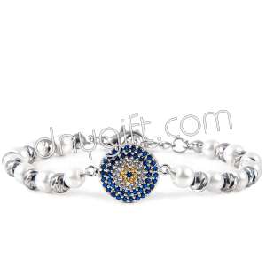 İnci Bileklik Gümüş Rengi