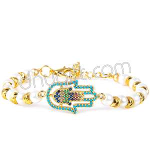 İnci Bileklik F.El Altın Rengi