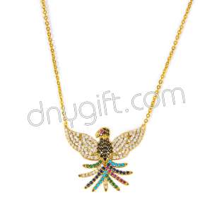 Zirkon Kaplama Kuşlu Kolye