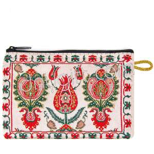 Çini Lale Desenli Dokuma Cüzdan 574