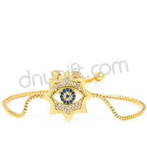 Zircon Beaded Bronze Star Bracelet