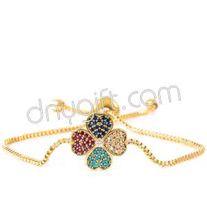 Zirkon Kaplama Çiçek Bileklik