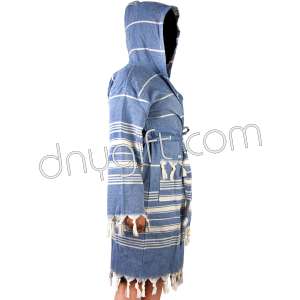 Turkish Peshtemal Robe Dark Blue