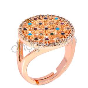 Zirkon Taşlı Çiçekli Yüzük