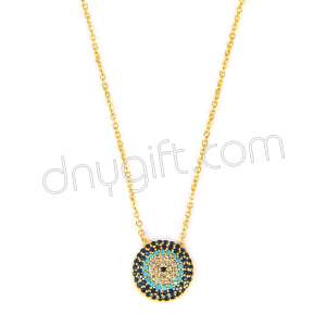 Zirkon Taşlı Oval Kolye