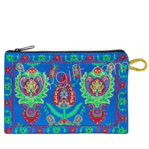 Çini Lale Desenli Dokuma Cüzdan 598