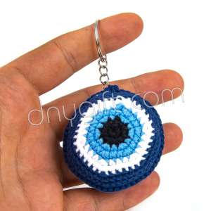 Hand Made Amigurumi Evil Eye Key Chain Big