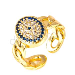 Zirkon Taşlı Nazarlı Yüzük