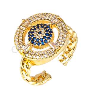 Zirkon Taşlı Nazarlı Yüzük