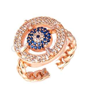 Zirkon Taşlı Nazarlı Yüzük