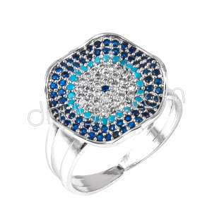 Zirkon Taşlı Nazarlı Yüzük