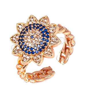 Zirkon Taşlı Nazarlı Çiçek Yüzük