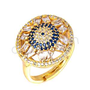 Zirkon Taşlı Nazarlı Yüzük