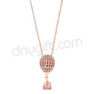 Zirkon Taşlı Uçan Balon Kolye