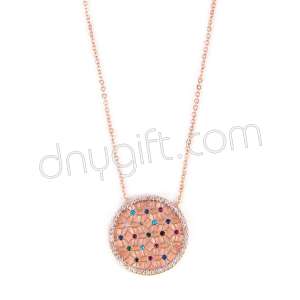 Zirkon Taşlı Yaşam Çiçeği Kolye