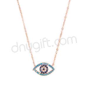 Zirkon Taşlı Nazarlı Göz Kolye