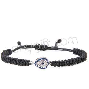 Zirkon Taşlı Makrome Örgülü Damla Bileklik