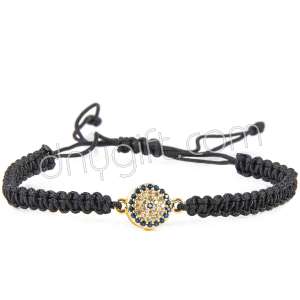 Zirkon Taşlı Makrome Örgülü Nazar Bileklik