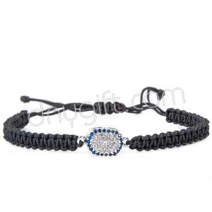 Zirkon Taşlı Makrome Örgülü Nazar Bileklik