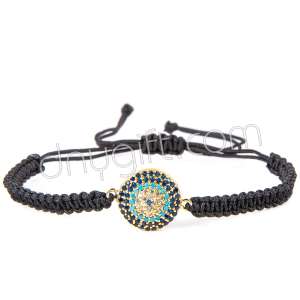 Zirkon Taşlı Makrome Örgülü Nazar Bileklik