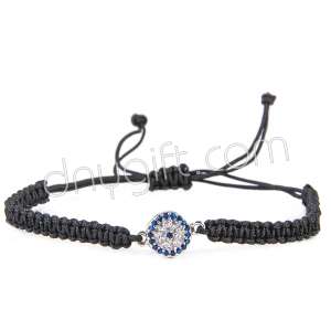 Zirkon Taşlı Makrome Örgülü Nazar Bileklik