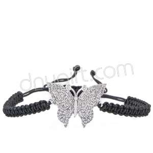 Zirkon Taşlı Makrome Örgülü Kelebek Bileklik