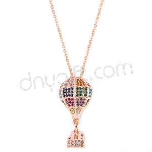 Zirkon Taşlı Uçan Balon Kolye