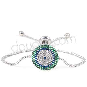 Zirkon Taşlı Nazarlı  Bileklik