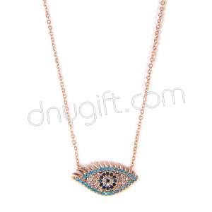 Zirkon Taşlı Göz Kolye