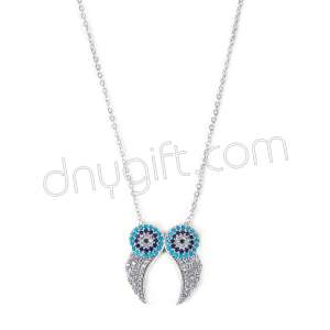 Zirkon Taşlı Kanatlı Kolye