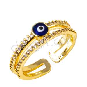 Zirkon Taşlı Nazarlı Yüzük