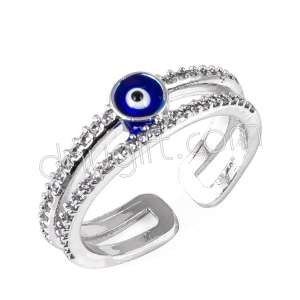 Zirkon Taşlı Nazarlı Yüzük