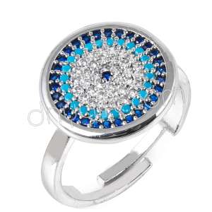 Zirkon Taşlı Çerçeveli Nazar Yüzük