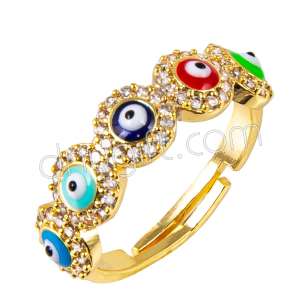 Zirkon Taşlı Renkli  Nazar Yüzük
