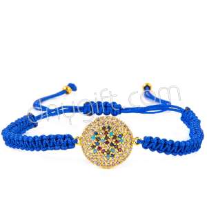 Zirkon Taşlı Makrome Örgülü Bileklik