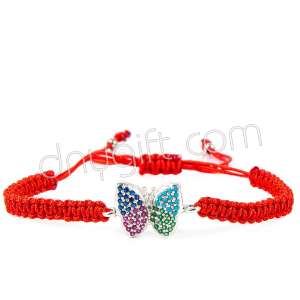 Zirkon Taşlı Makrome Örgülü Kelebek Bileklik