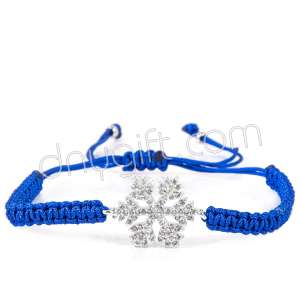 Zirkon Taşlı Makrome Örgülü Kar Tanesi Bileklik