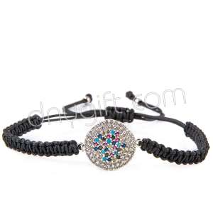 Zirkon Taşlı Makrome Örgülü Bileklik