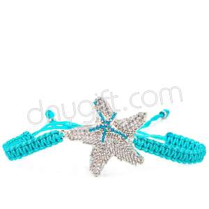 Zirkon Taşlı Makrome Örgülü Deniz Yıldızı Bileklik