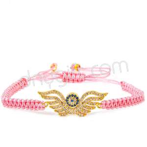 Zirkon Taşlı Makrome Örgülü Kanatlı Bileklik