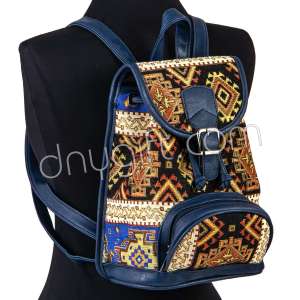 Goblen Kilim Desenli Yeşim Sırt Çantası