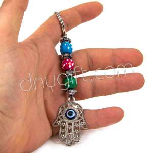 Ahşap Boncuklu Fatıma El Anahtarlık