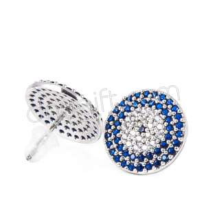 Zirkon Taşlı Nazarlı Küpe