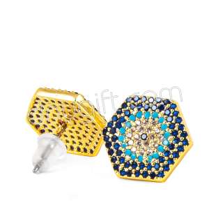 Zirkon Taşlı Nazarlı Küpe