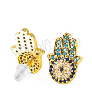 Zirkon Taşlı Nazarlı Fatıma El Küpe