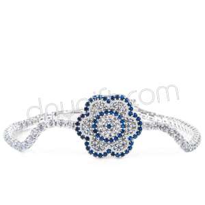 Zirkon Taşlı Şeritli Çiçek Bileklik