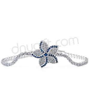 Zirkon Taşlı Şeritli Çiçek Bileklik