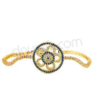 Zirkon Taşlı Şeritli Çiçek Bileklik