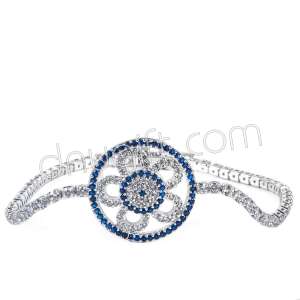 Zirkon Taşlı Şeritli Çiçek Bileklik