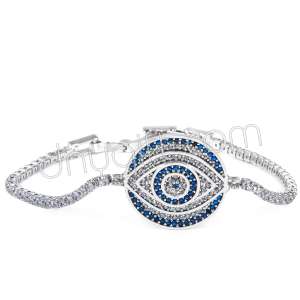 Zirkon Taşlı Şeritli Göz Bileklik